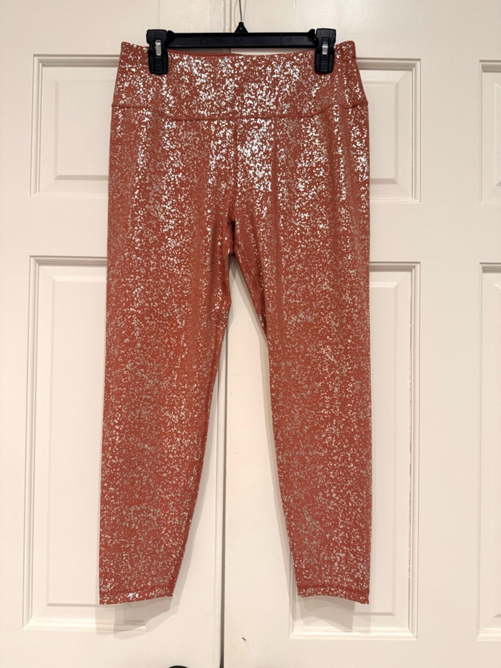 SWEATY BETTY 7/8 Pink Shimmer  High-Rise Yoga Leggings [L]